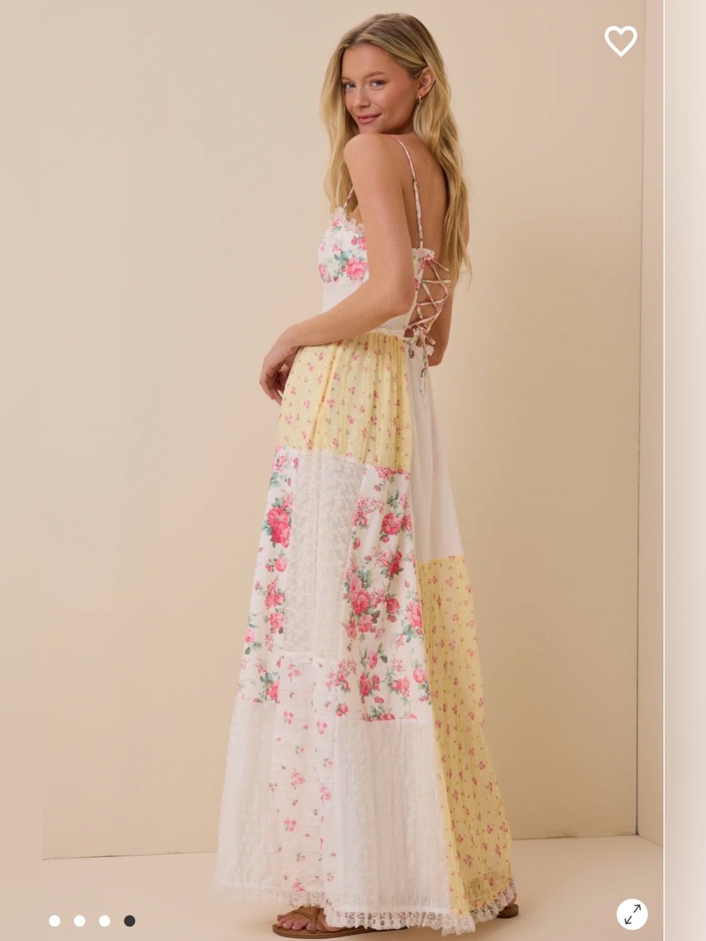 Altar'd State Pink, Yellow & White Patchwork Maxi Dress - Picture 3 of 6